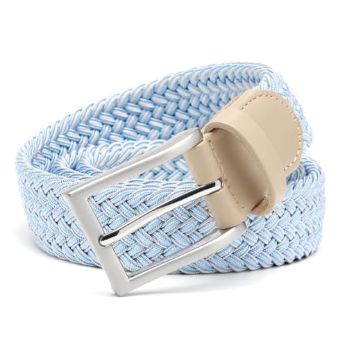 Image of Men's Stretch Braided Elastic Woven Canvas Golf Belt, multicolor,1 3 /8 inch