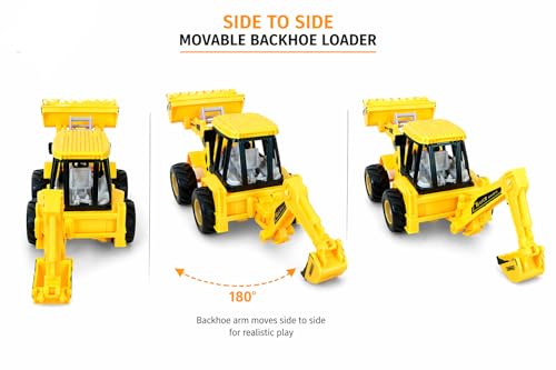 Image of 2-in-1 Construction JCB Truck with Front Loader Bucket & 180 Rotating Excavator Arm | Heavy Duty Durable Plastic Digger Toy | Realistic Engineering Vehicle for Boys & Girls (JCB Toy)