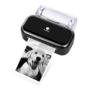 Phomemo M03 draagbare fotoprinter – mobiele telefoon thermische printer, afdrukgrootte 53 & 80 mm, compatibel met iOS en Android, zwart-wit fotoprinter voor het werk, studienotities, organisatie, planner – zwart