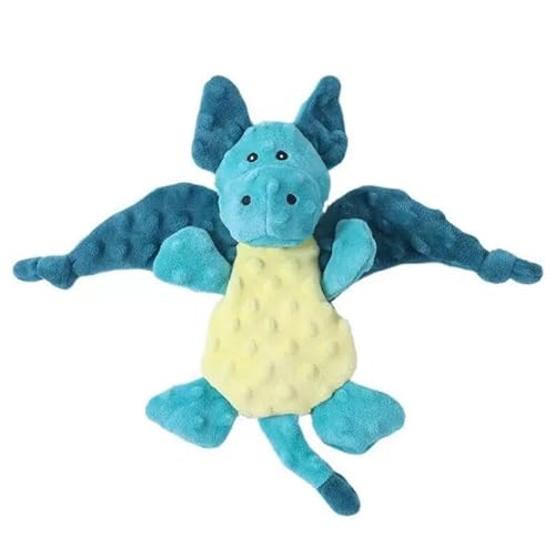 WantsGin Dog Plush Toy, Dragon, Blue, 18 x 36 x 12cm (L x H x W), Medium & Large Breed Dogs, Indoor Use Only