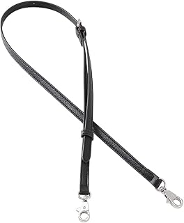 Leather Strap for Purse Replacement Handbags Straps Purse Straps for Handbags Silver Lobster Clasp Black
