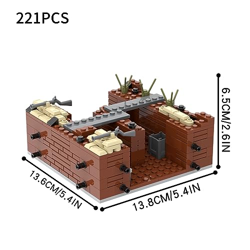Image of WW2 Charge Point Military Building Block Set (221 Pieces) Suitable for Military Action Mini-Figures Combat Scenarios