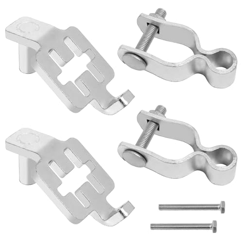 2-Pack T-Post Gate Hinge Kit Heavy Duty 1-3/8 U-Bolt Clamps Chain Link Fence Gate Hinge for Metal Posts & Chain Link Gates Farm & Backyard Use