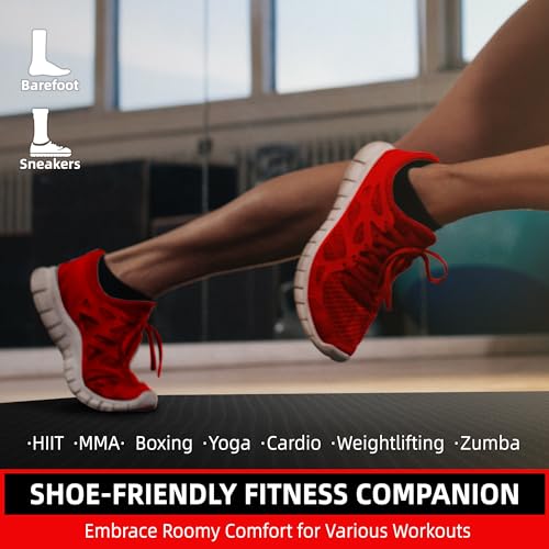 Large Exercise Mat for Home Workout,12‘x6’/10'x6'/9'x6'/8'x6'/7'x5'/6'x4' (7mm) Extra Thick Workout Mat, High-Density Gym Mat for Cardio, Jump Rope, MMA, Weights (Shoe-Friendly)