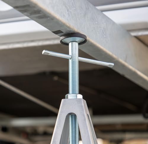 Cartrend Caravan Stützbock, Wohnwagen Stützbock Wohnmobil Stützbock, Wohnwagenzubehör Wohnmobilzubehör, 2er Set, Aluminium, bis 900 Kg belastbar, silber