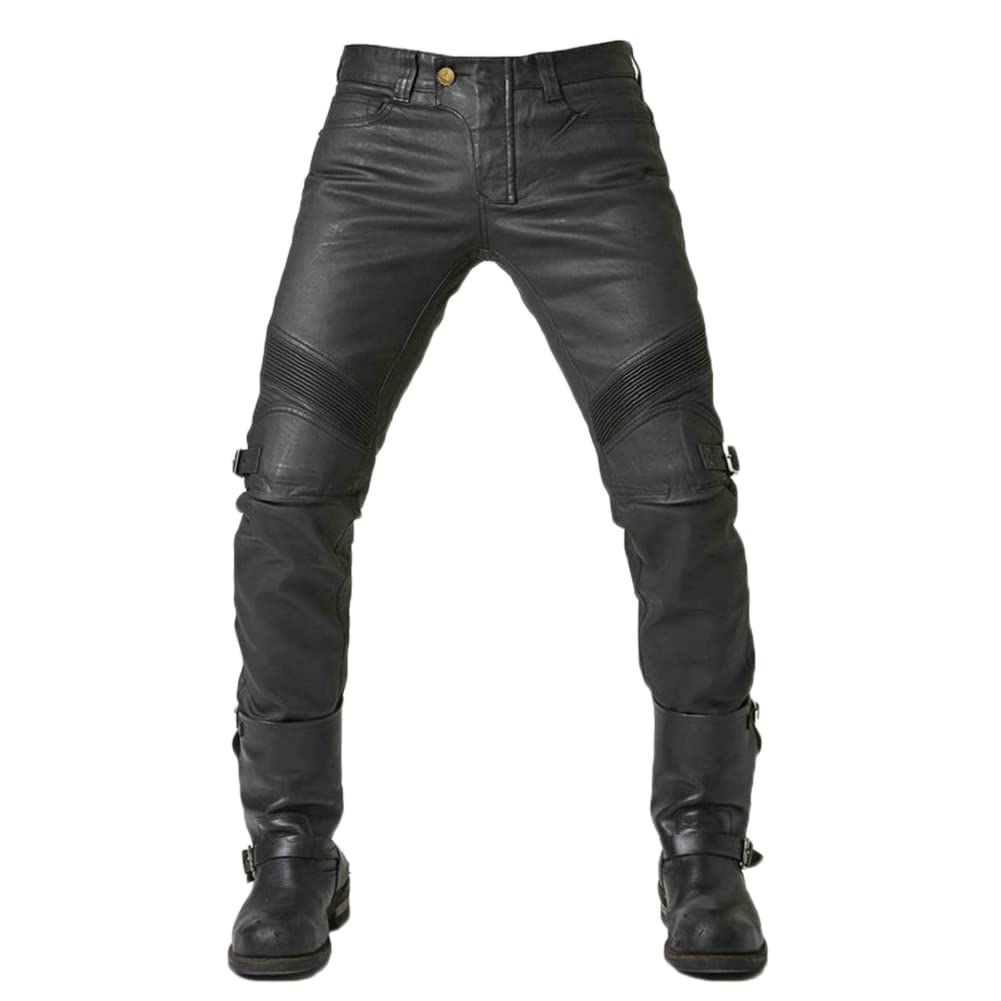 Pantaloni Moto Tessuto Impermeabile Uomo Protezione Motorcycle Pantaloni Rinforzato Slim Fit Armature Pants, 4 X Pad di Protezione