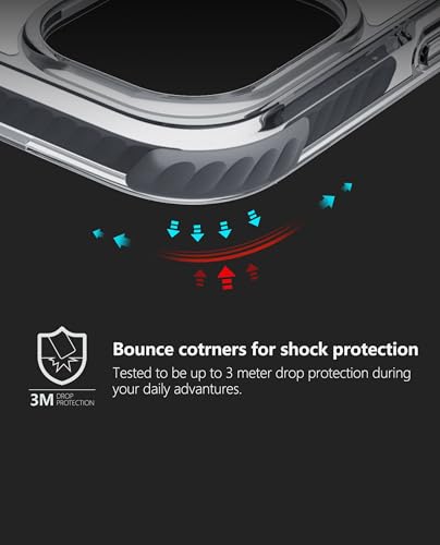 Image of DailyObjects Polycarbonate Case for iPhone 16 Pro Compatible with Mag-Safe Wireless Charging | Reflex Magsafe Shield Slim Shockproof Back Cover, Transparent