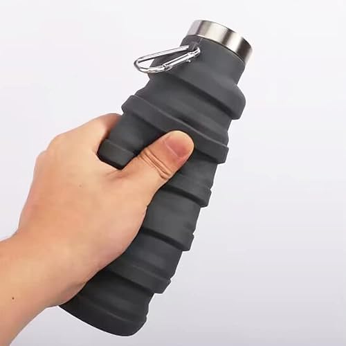 Miniatura 6 de Botellas de agua plegables de silicona para actividades de gimnasio al aire libre, viajes de senderismo, botella deportiva de material duradero y a