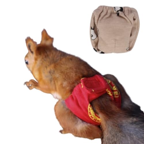 Image of Squirrel Diapers-Highly Absorbent with Strong & Flexible Hook and Loop Pants No Leak Reusable Diapers Urine Wet Pants for Squirrel,Fancy Rat,Groundhog (Light Pink, L)