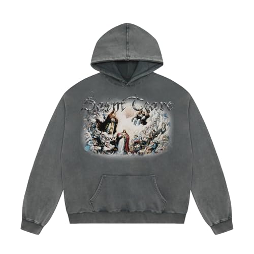 Saint Tears Mens Hoodies Pullover Oversized Acid Wash Hoodie Graphic Print Casual Hoodie Vintage Sweatshirt Streetwear Unisex2
