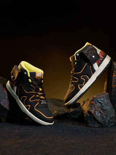 Image of The Souled Store Naruto Shippuden: Sasuke Men and Boys Purple PU Upper Lace Up High Top Sneakers