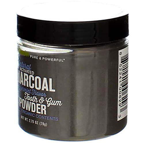 Image of Whitening Tooth Powder with Activated Charcoal for Teeth and Gums (Cool Peppermint) - Safe on Enamel, Detoxifying, Plant-Based and Cruelty Free