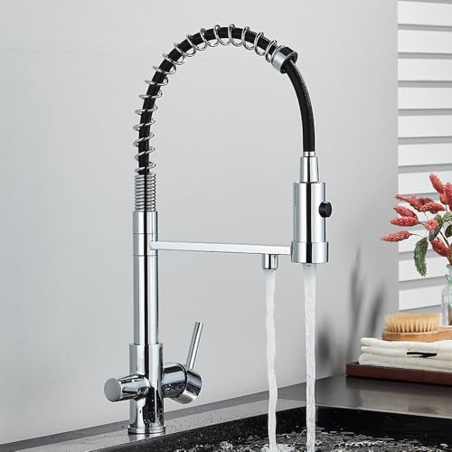 Robinet de cuisine noire 360 anti-calcaire avec double mode