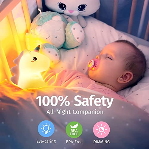 One Fire Luce Notturna Bambini, Unicorno Bambina Regalo Battesimo,16 Multicolori Silicone Lampada Notturna per Bambini, USB Ricaricabile LED Luci Notturne per Bambini Cameretta Bambina Regalo Neonato - Image 4