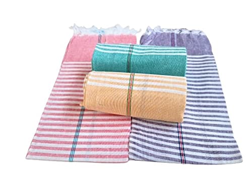 ash traders Handloom Men's Cotton Handkerchiefs (Pack of 12, Stripes Printed, Multi-Colored)-picture-52