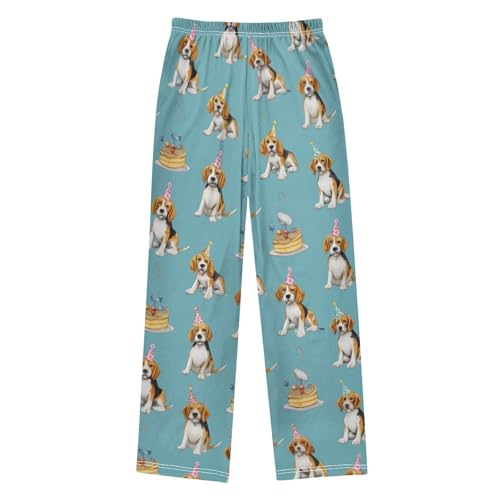 ZZXXB Birthday Cake Beagle Boys Long Pants Soft Trousers Elastic Waist Kids Lounge Bottoms with Pockets S-XL2