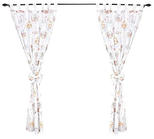 TupTam Cortinas con Trabillas para Habitación Infantil 2, Animales en Las Nubes, c. 155x95 cm