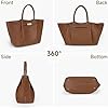 Gaxcent Handtasche Damen Mittelgroß Tote Bag Shopper Tasche Damen Groß Beuteltasche Gross Schultertasche for Women mit Abnehmbarer Gurt,1,L #5