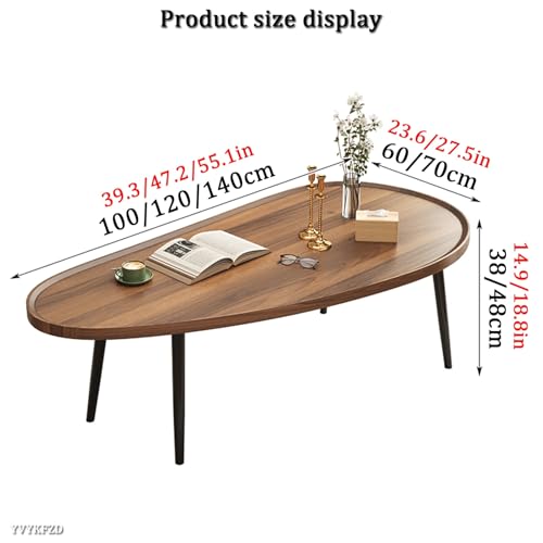 Table basse ovale YVYKFZD avec assemblage facile pour petit salon