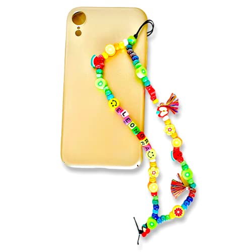 Phone strap charm perline di alta qualità in vetro di Boemia europee fatto a mano modello Chiara personalizzato con nome. Porta cellulare da polso e gioiello per il tuo telefono. Idea regalo