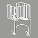 mDesign Wall Mount Metal Ironing Board Holder with Small Storage Basket - Holds Iron, Board, Spray Bottles, Starch, Fabric Refresher for Laundry Rooms - White