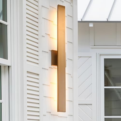 JOKAONOTL Gold LED Porch Lights Modern Exterior Lighting Fixtures