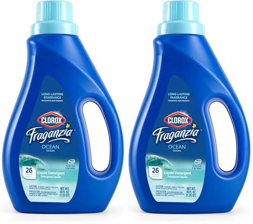 Image of Clorox Fraganzia Liquid Laundry Detergent in Ocean Scent, 40oz | HE Compatible for All Front and Top Load Washing Machines, High Efficiency Laundry Detergent Compatible (Pack of 2)