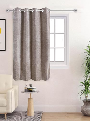 Image of Saral Home Tic tac Chenille Blackout Window Curtains 1PC, Beige. 4x5 Ft