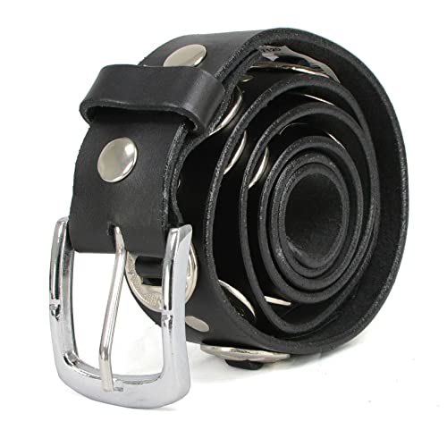 Milwaukee Leather MP7120 Men's Chrome Conchos - Black Leather Belt with Interchangeable Buckle - 1.5 inches Wide3