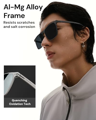 Image of BENEUNDER Polarized Aviator Sunglasses for Mens - Trendy Alloy Frame, UV400 Folding Driving Shades for Fishing Hiking Travel
