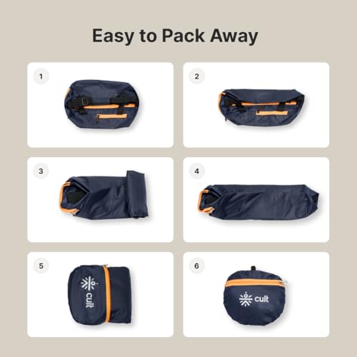 Image of Cult 20 Litre Gym /Duffle Bag for Men & Women - Water Resistant Travel Bag with Spacious Main Compartment, Side Mesh Pocket, Adjustable Shoulder Strap & Durable Zippers - Navy Orange