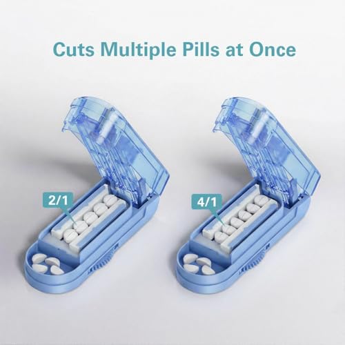 Image of DEPAD Pill Cutter Splitter for Small and Tiny Pills, Pill Splitter for Cutting Multiple Pills with Adjustable Bars & Hidden Blade, Safely Cuts Small or Large Tablets for Seniors & Pets