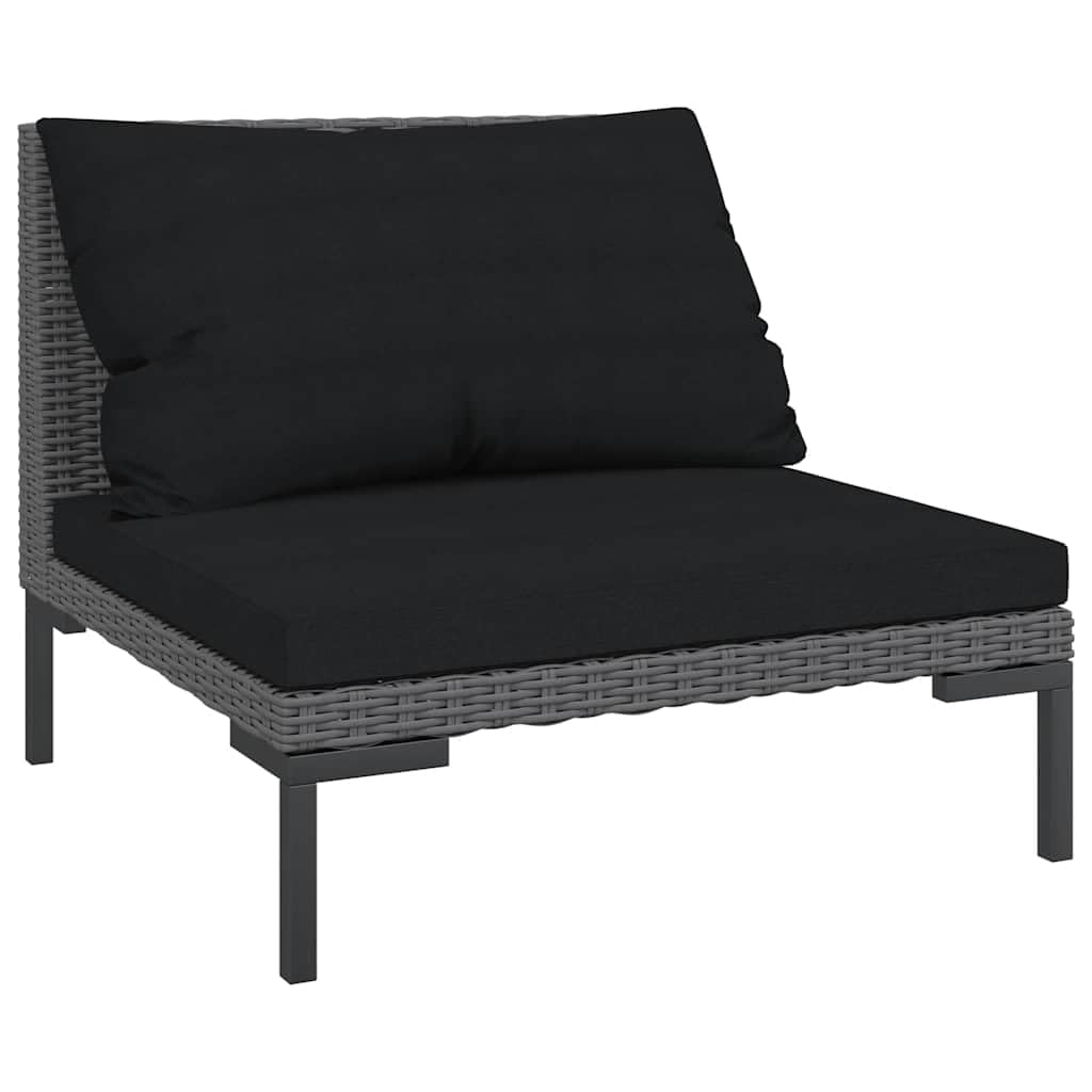 Sofa ogrodowa z polirattanu, 2 szt sofy z zaokrąglonym rattanem PE, grubymi poduszkami, stalowa rama malowana proszkowo, wodoodporna, łatwa w czyszczeniu