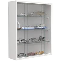 Drivalo VCM Wooden Glass Wall-Mounted Display Case - White