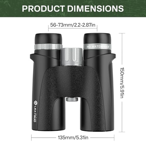 Binoculares 10x42 Leaysoo con lente FMC y diseño resistente miniatura 4