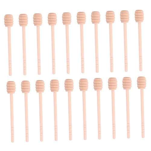 Garneck 20pcs Bee Stick Honey Mixing Stick Mini Stir Sticks Mini Scoop Honeycomb Stick Syrup Stirrer Honey Dippers Bulk Honey Wand Jam Creamy Foods Mixing Stick Wood re-usable