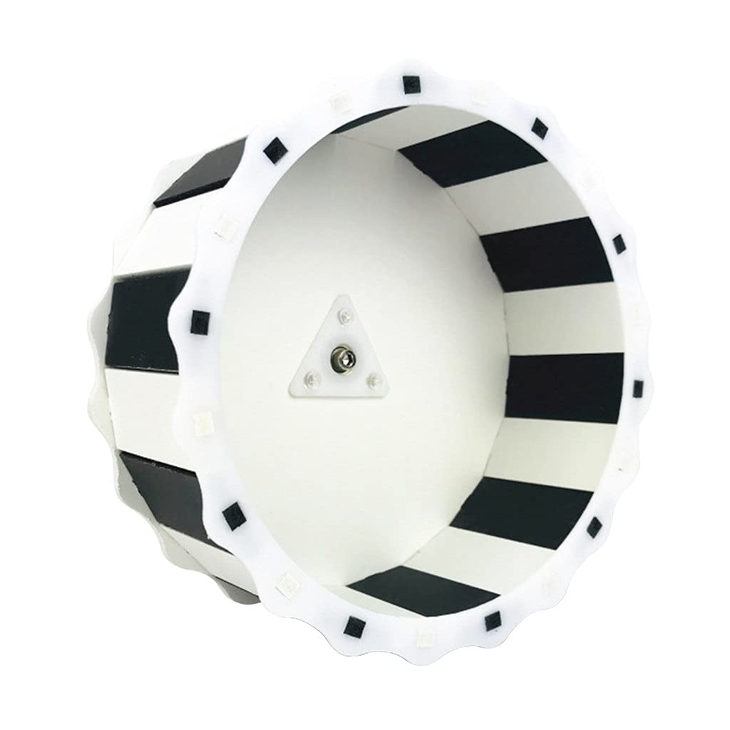 Jogging Training Non Slip Silent Pet Supplies Gerbils Mice Rotatory Cage Accessory Sports Toy Hamster Running Wheel Exercising (Black White Small)