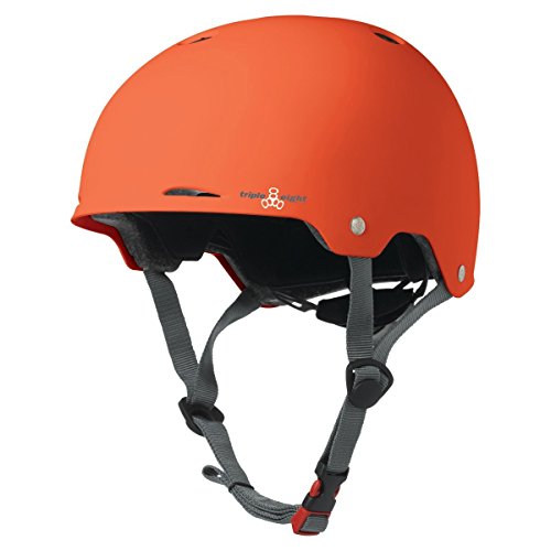 Triple Eight Gotham Dual Certified Helmet for Skateboard, Bike, Roller Skating, Sizes for Adults aand Teens, Orange, Small/Medium