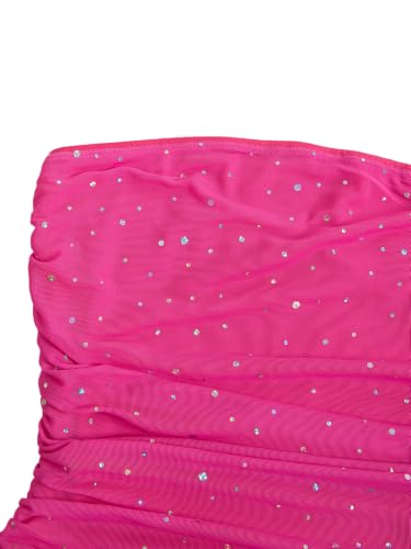 Image of Floerns Women's Rhinestone Sleeveless Bandeau Party Corset Sequin Tube Top