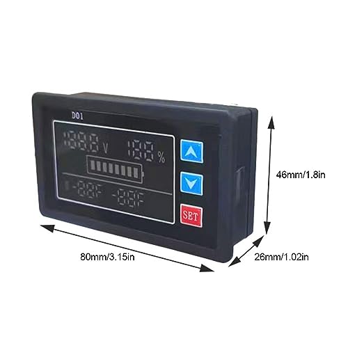 Medidor de voltaje y capacidad de batería de litio impermeable con sensor de temperatura 7