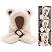 Warm Plush Scarf Hat with Bear Ear Design Winter Trapper Hat Fashion Accessory for Women Cold Weather Neck Protections Soft W