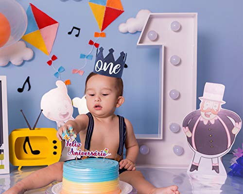 Wawuo Navy Blue Birthday Crown For Kids - 1St Birthday Crown,1St Birthday Party Supplies #TOP6
