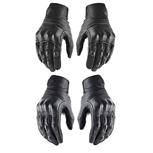 Motorfiets Handschoenen, Touchscreen Handschoenen, Ademend Lederen Handschoenen Voor Scooter Motocross Mtb L - Image 6