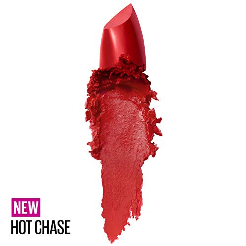 Image of Maybelline Color Sensational Lipstick, Lip Makeup, Cream Finish, Hydrating Lipstick, Nude, Pink, Red, Plum Lip Color, Hot Chase, 0.15 oz. (Packaging May Vary)
