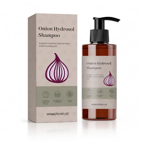 Champú de hidrosol de cebolla con romero y biotina, fórmula suave para la limpieza diaria del cabello y cuero cabelludo, 300 ml (10.14 fl oz)