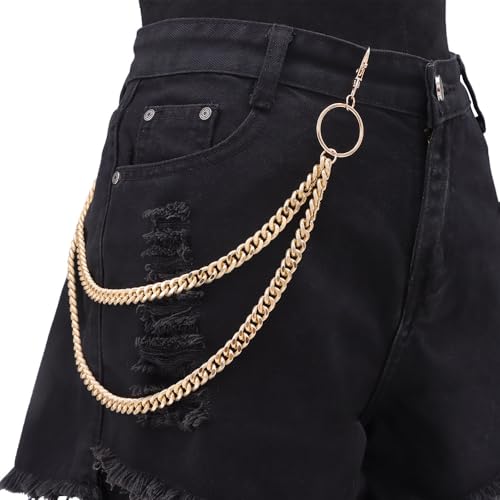 Punk Pant Chain for Women Men Vintage Gothic Cross Rivet Mansard Pant Chain 80's 90's Hip Hop Jeans Chain Charm Layered Rock Wallet Chain for Men Clothing Accessories Halloween Jewelry4
