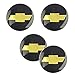 4PCS 56.5mm 2.2'' Auto Car Sticker Wheel Center Hub Cap Logo Aluminium fit for Chevrolet C4500 Camaro Chevy Cheyenne Colorado Corvette Cruze Express 2500 3500 4500 Silverado (56MM, Black)