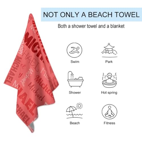 Zocigifts Personalized Name Beach Towels, Custom Cotton/Poly Blend Pool Beach Towel For Toddler Baby Girls Boys Kids Adults, Customized Mother's Day Summer Gifts With Your Name (Style-3) #TOP6