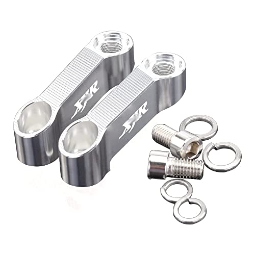 ZLLndz Rétroviseur de la Moto Rétroviseur Extension Riser Extension Adaptateur/Fit pour Yamaha XJR 1200 1300 XJR1200 XJR1300 XJR 1300 (Color : XJR Logo Silver)