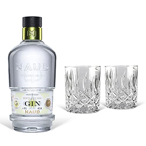 Naud Dry Gin (0,7 l) Geschenk inkl. 2 Tumblern in der Geschenkbox - der Geheimtipp unter Kennern! Experte, Genießer, Designer-Flasche – Bild 3